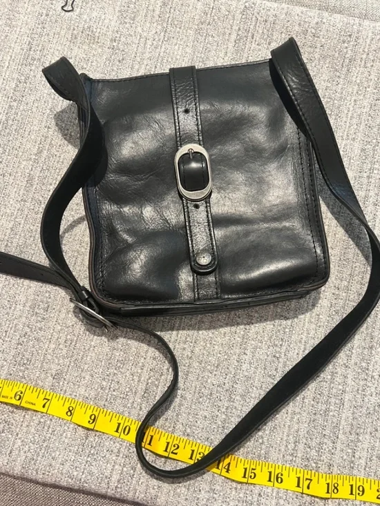 Patricia Nash Black Leather Crossbody Bag Vintage Style - Picture 8 of 15